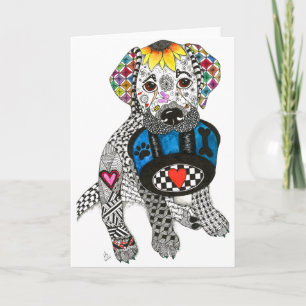 Cartão De Agradecimento Cute and Colorful Labrador Dog Greeting Card