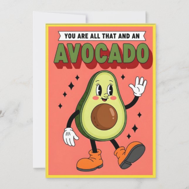 Cartão De Agradecimento Cute Avocado Pun You Are All That And More Cartoon (Frente)