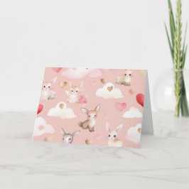 Cartão De Agradecimento Cute Baby Cupid Animals Thank You Card