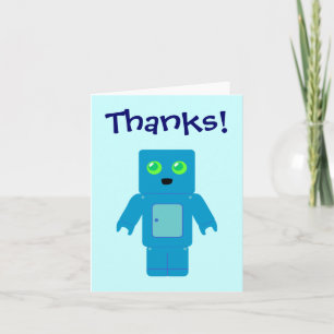 Cartão De Agradecimento Cute Blue Robot Thank You Cards