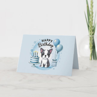 Cartão De Agradecimento Cute Boston Terrier Birthday Card