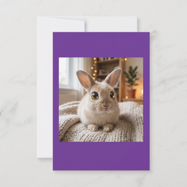 Cartão De Agradecimento Cute bunny card (Frente)