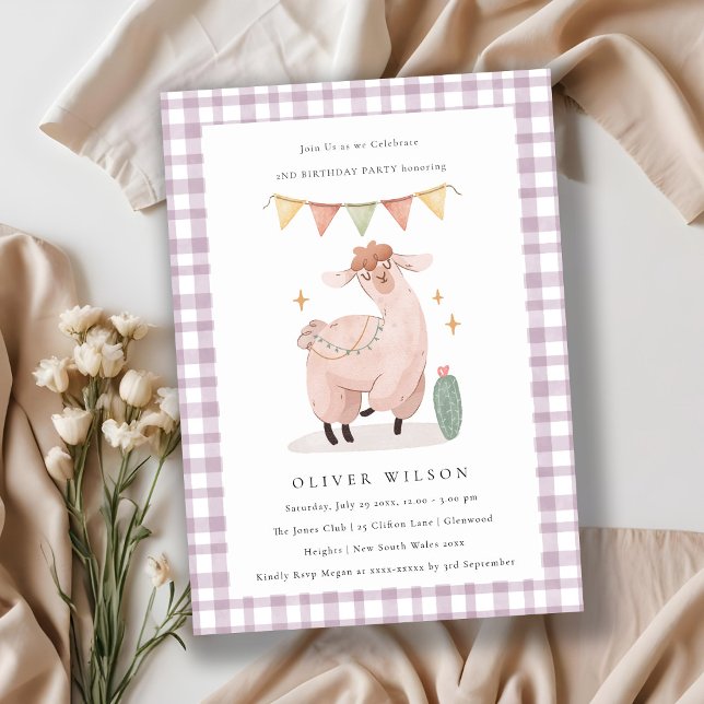 Cartão De Agradecimento Cute Cactus Boho Llama Qualquer Idade Que Aniversá (Criador carregado)