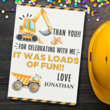 Cute Construction Birthday Boy Party 