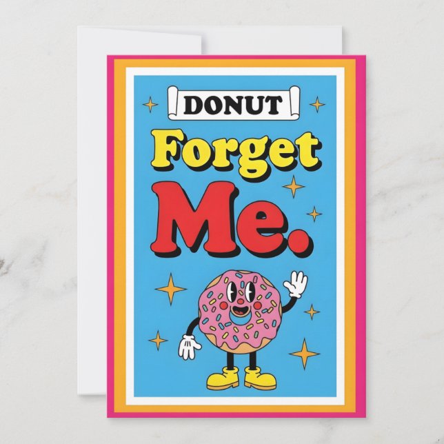 Cartão De Agradecimento Cute Donut Pun Donut Forget Me Fun Sprinkle (Frente)