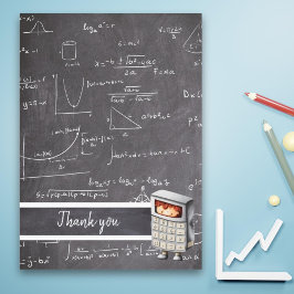 Cartão De Agradecimento Cute Equações Matemáticas no Quadro Negro Crianças
