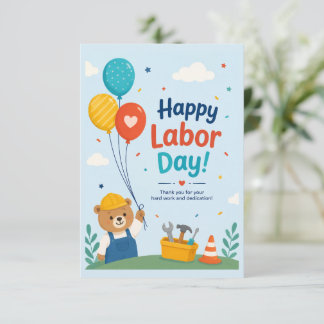 Cartão De Agradecimento Cute Feliz Dia do Trabalhador Saudação de Apreciaç