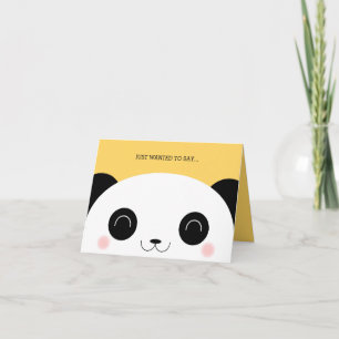 Cartão De Agradecimento Cute Kawaii Peekaboo Panda Face Obrigado