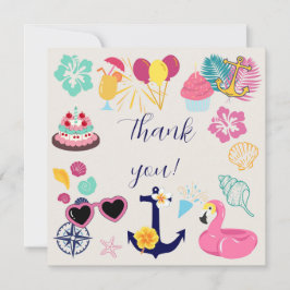 Cartão De Agradecimento   Cute Nautical Birthday Thank You Card