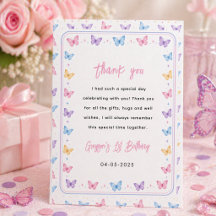 Cute Pink Purple Butterfly 1st Birthday for Girls