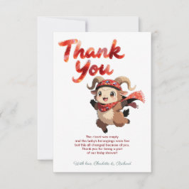Cartão De Agradecimento Cute Ram Winter Baby Shower Thank You