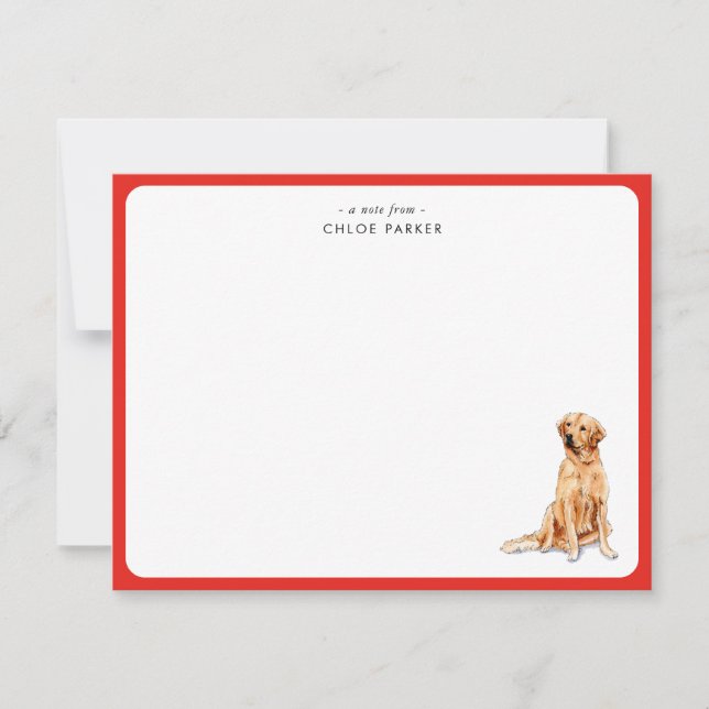 Cartão De Agradecimento Cute Red Border Golden Retrie Christmas Thank you  (Frente)