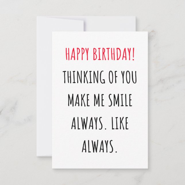 Cartão De Agradecimento Cute romantic happy birthday card (Frente)