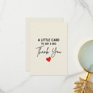 Cartão De Agradecimento Cute Simple A Little Card To Say A Big Thank You