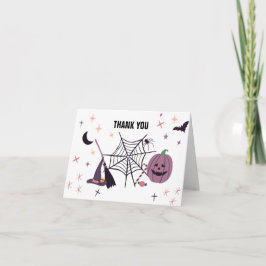 Cartão De Agradecimento Cute Spooky | Chá de Bebê de Halloween 
