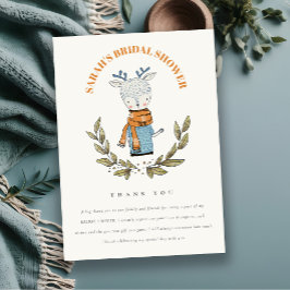 Cartão De Agradecimento Cute Suéter Feio Inverno Rena Chá de Noiva