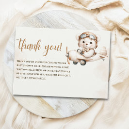 Cartão De Agradecimento Cute Teddy Bear Baby Shower boy