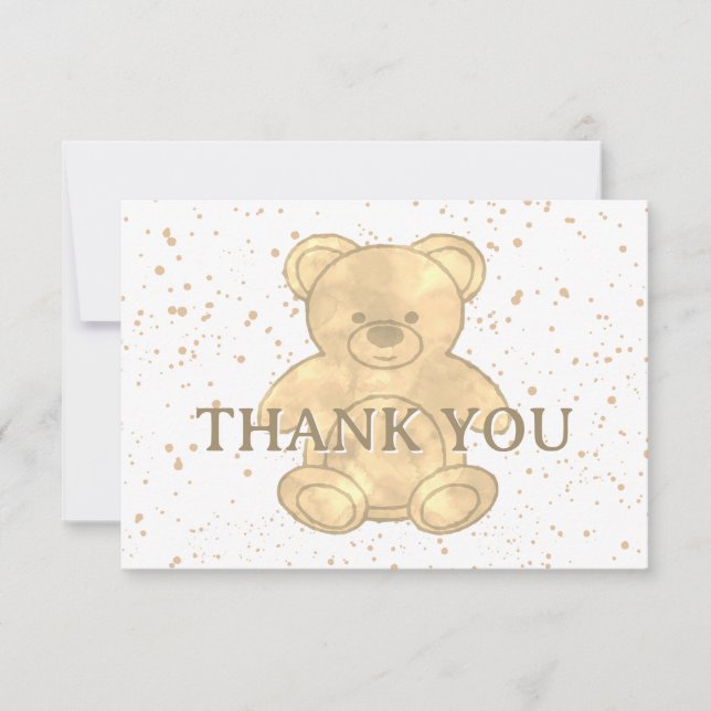 Cartão De Agradecimento Cute Teddy Bear Obrigado (Frente)
