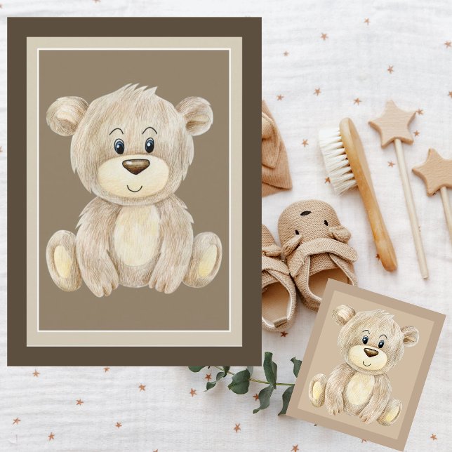 Cartão De Agradecimento Cute Teddy Bear Obrigado (Criador carregado)