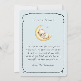 Cartão De Agradecimento Cute Vintage teddy bear Baby boy  shower