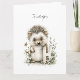 Cartão De Agradecimento Cute watercolour baby animal alphabet