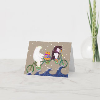 Cartão De Agradecimento Cute Winter Bear and Animal Friends Holiday Card