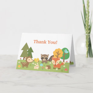 Cartão De Agradecimento Cute Woodland Animal Thank You