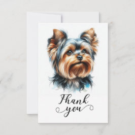 Cartão De Agradecimento Cute Yorkshire Terrier Yorkie Illustration Art