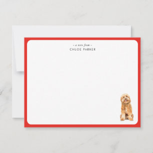 Cartão De Agradecimento CuteRed Borda Golden Doodle Natal Obrigado