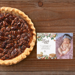 Cartão De Agradecimento Cutie Pie | Fall Autumn Baby Shower 