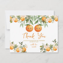Cuties Laranja Dois Pequenos Gêmeos Chá de Bebê Fl