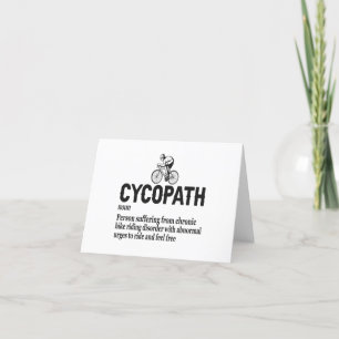 Cartão De Agradecimento Cycopath Funny Cycling para Ciclistas e Bikers