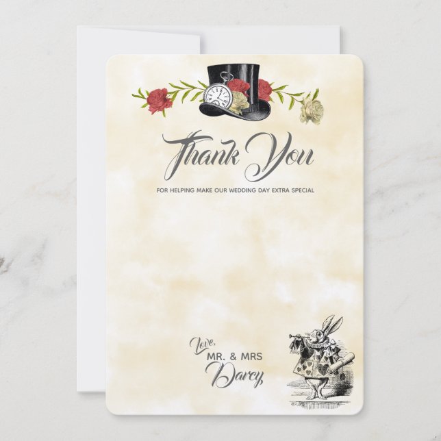 Cartão de Agradecimento da Alice no País das Marav (Frente)