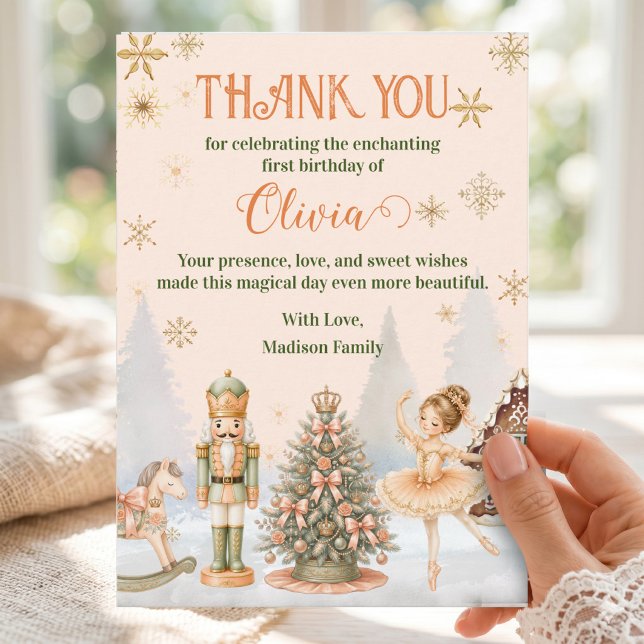 Cartão de Agradecimento da Bailarina do Açúcar do  (Nutcracker Sugar Plum Fairy Ballerina Thank You Card)
