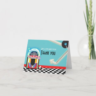 Cartão de Agradecimento da Festa de Dança Sock Hop