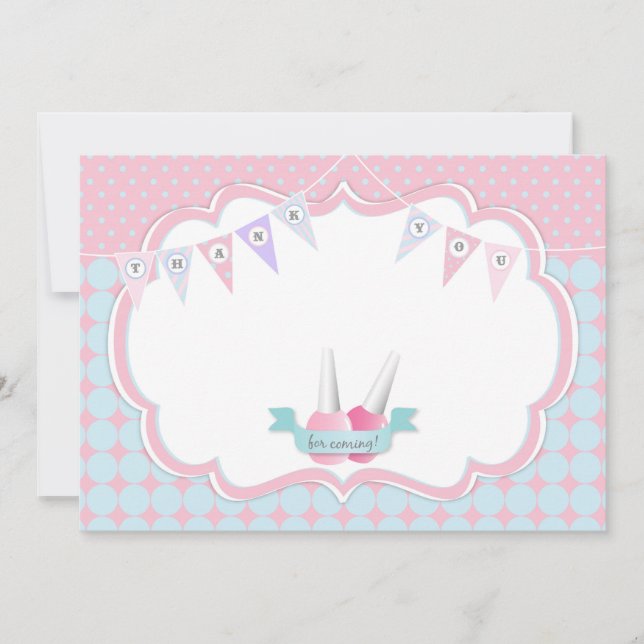 Cartão de agradecimento da festa de Manicure & Ped (Frente)