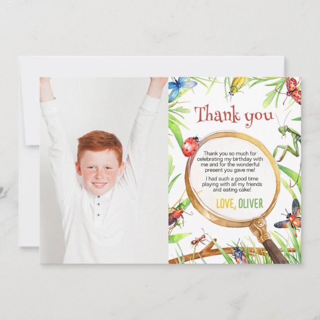 Cartão de Agradecimento da Foto de Aniversário do  (Frente)