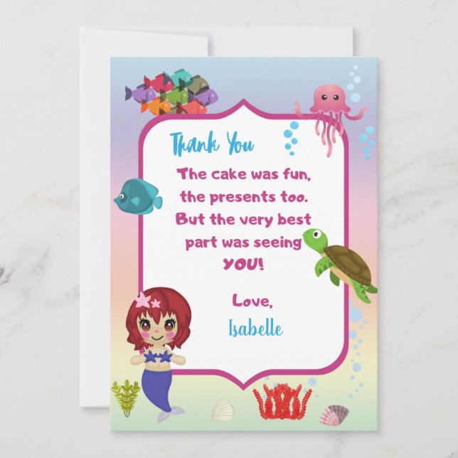 Cartão de agradecimento da Sereia (Frente)