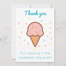 Cartão de Agradecimento da Sorveteria Sweet Ice Cr
