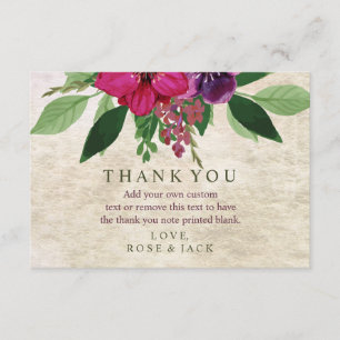 Cartão De Agradecimento Da terra, obrigado do casamento da Arando-Ameixa