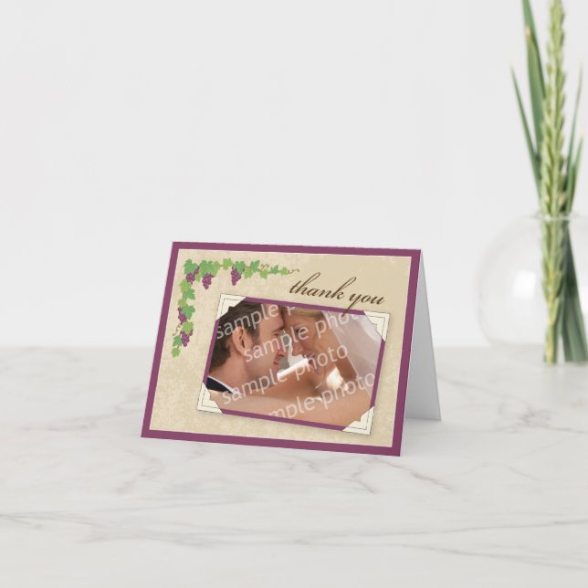 Cartão de Agradecimento da Vinha (Textura de Perga (Frente)