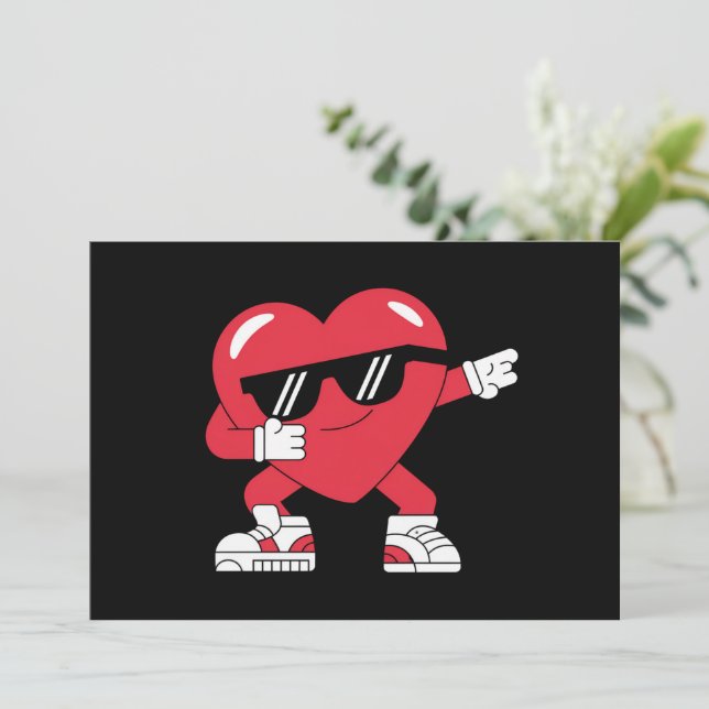Cartão De Agradecimento Dabbing Heart Engraçado Gift Dia de os namorados (Em pé/Frente)