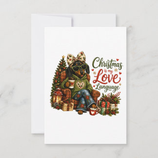 Cartão De Agradecimento Dachshund Christmas is My Love Language