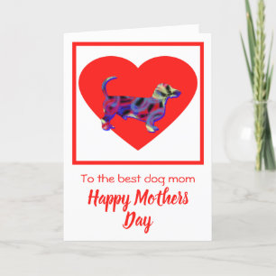 Cartão De Agradecimento Dachshund / Daxie Dog Red Heart Day Card