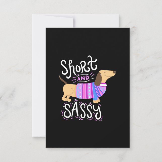 Cartão De Agradecimento Dachshund Short E Sassy (Frente)
