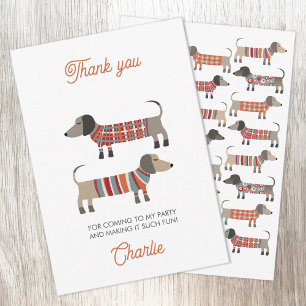 Cartão De Agradecimento Dachshund Wiener Sausation Dog Personalized Party