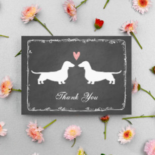Cartão De Agradecimento Dachshunds Wedding Thank You Wedded Wieners