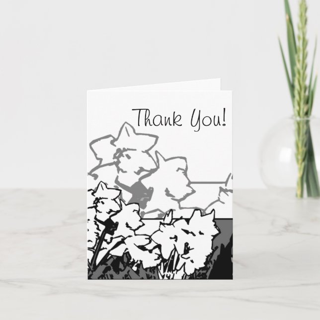 Cartão De Agradecimento Daffodilnotecard, Obrigado! (Frente)