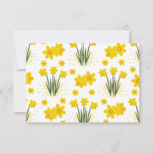 Cartão De Agradecimento Daffodils brilhantes, padrão perfeito