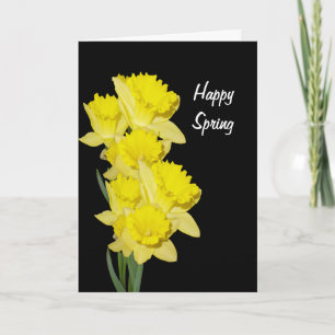 Cartão De Agradecimento Daffodils on black blank thank you note card